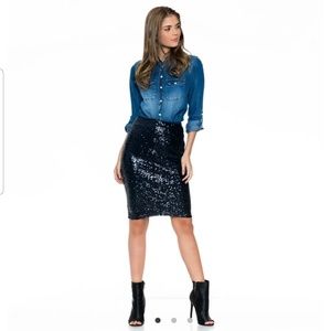 black sequins skirt
